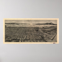 Berkeley California 1909 Panoramic Map