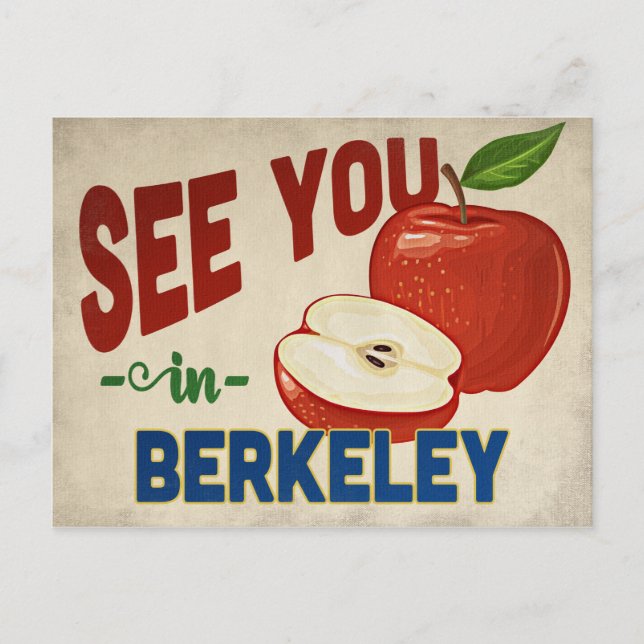 Berkeley California Apple - Vintage Travel Postcard (Front)