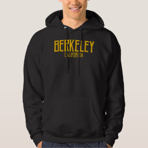 Berkeley California CA Vintage Text Amber Print Hoodie