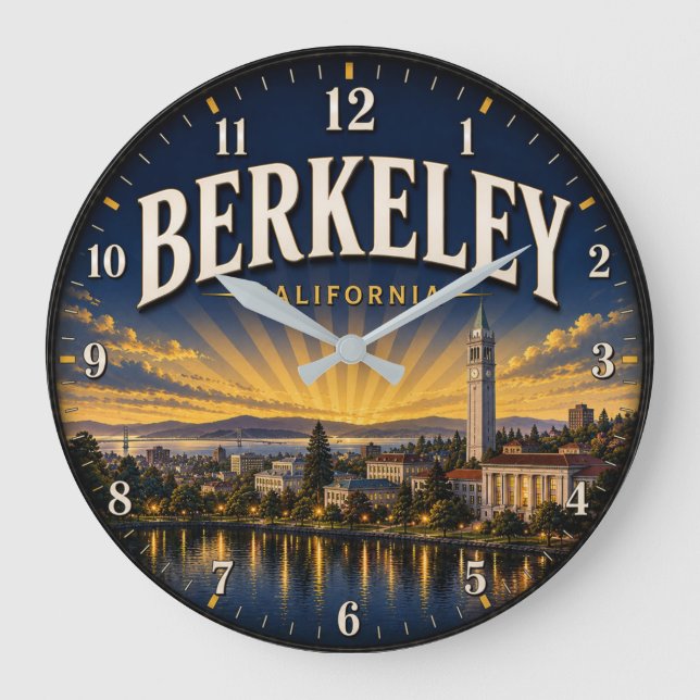 Berkeley California Golden State College Large Clock (Front)
