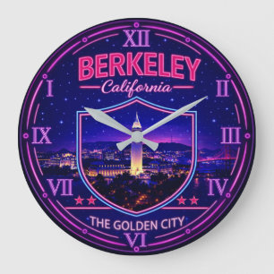Berkeley California Neon Landmark Large Clock
