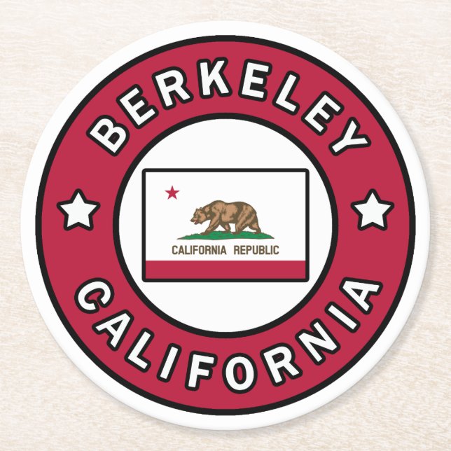 Berkeley California Round Paper Coaster (Front)
