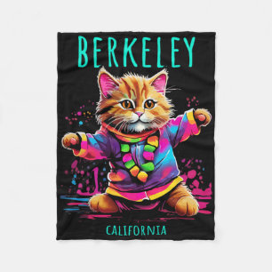 Berkeley California Usa Fun Cute Colourful Dancing Fleece Blanket