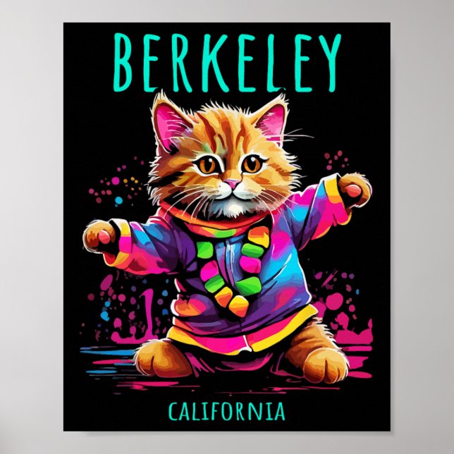Berkeley California Usa Fun Cute Colourful Dancing Poster (Front)