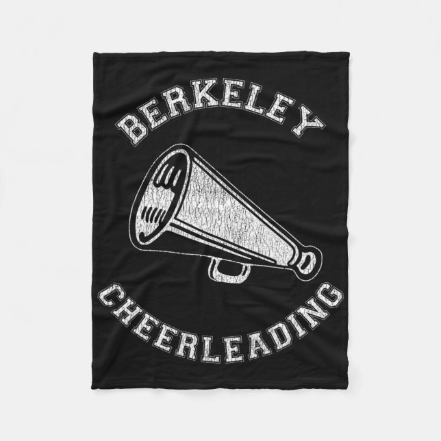 Berkeley Cheer Distressed Retro 90's Cheerleader  Fleece Blanket (Front)