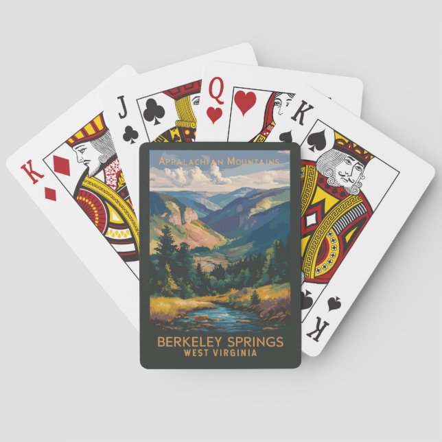 Berkeley Springs Illustration Travel Art Vintage Playing Cards (Back)