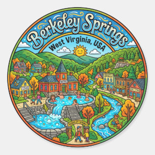 Berkeley Springs USA Classic Round Sticker