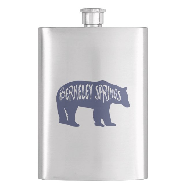Berkeley Springs West Virginia Bear Hip Flask (Front)