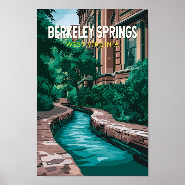 Berkeley Springs West Virginia Illustration Travel Poster (Front)