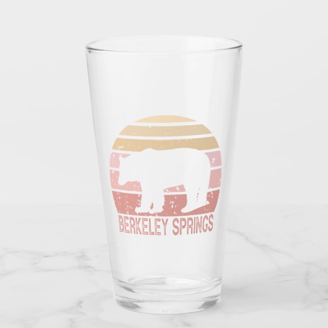 Berkeley Springs West Virginia Retro Bear Glass (Front)