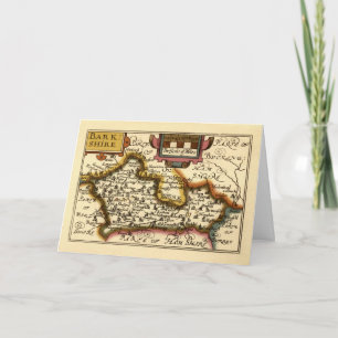 Berkshire Barkshire County England Antiquarian Map Card