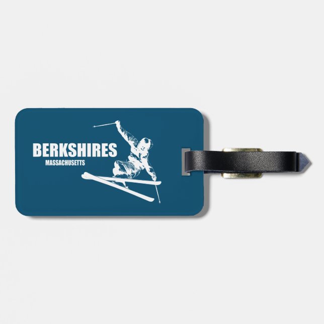 Berkshires Massachusetts Skier Luggage Tag (Back Horizontal)
