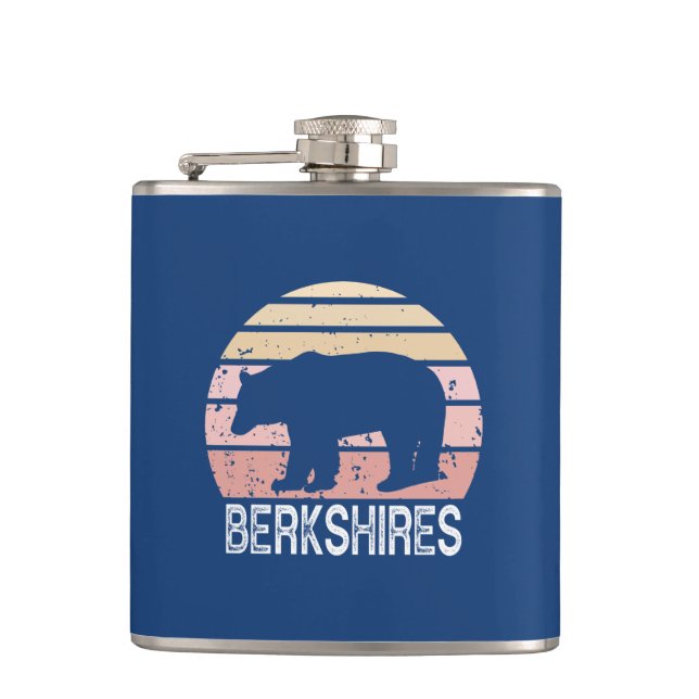 Berkshires Retro Bear Hip Flask (Front)