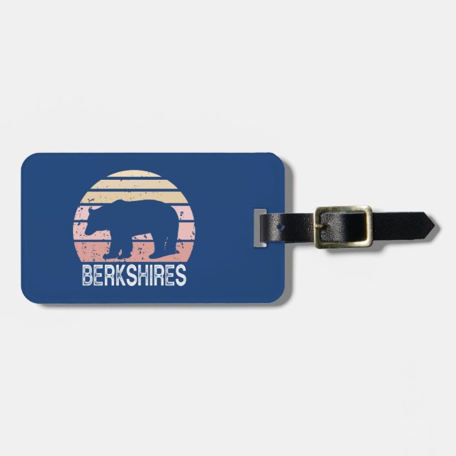 Berkshires Retro Bear Luggage Tag (Front Horizontal)