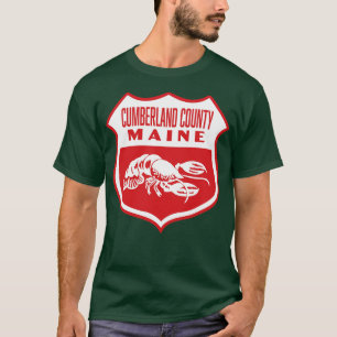 berland County Maine Retro Shield White T-Shirt