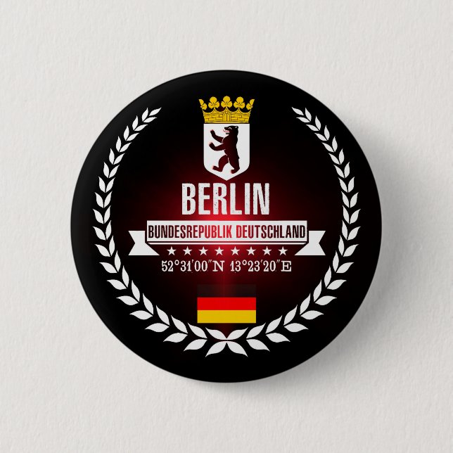 Berlin 6 Cm Round Badge (Front)
