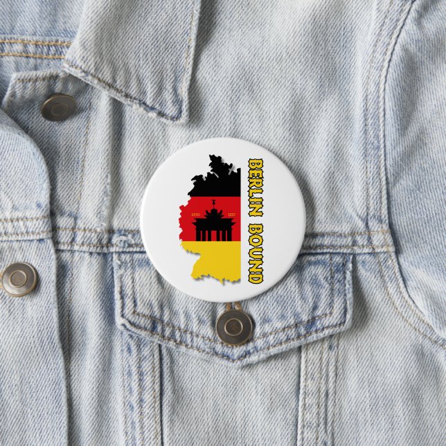 Berlin Bound Brandenburg Gate 7.5 Cm Round Badge (In Situ)