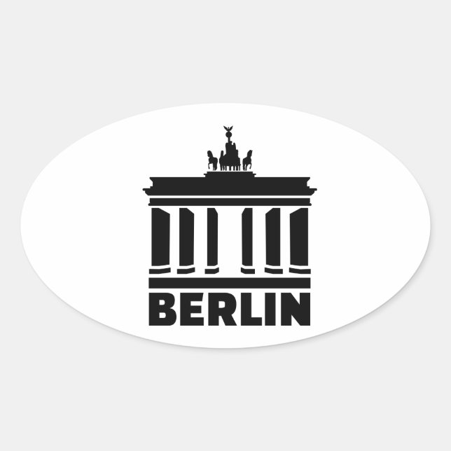 Berlin Brandenburg gate Oval Sticker (Front)