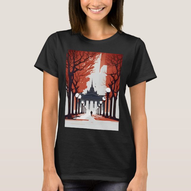 Berlin Brandenburg Minimalist Gate T-Shirt (Front)