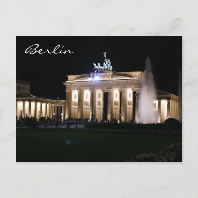 berlin brandenburg night postcard (Front)