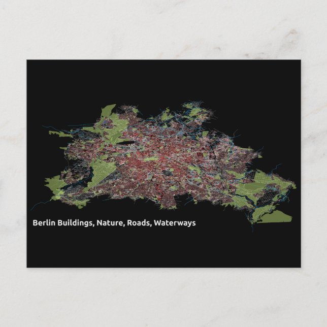 Berlin Buildings, Nature, Roads, Waterways - Print Postcard (Front)
