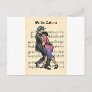 Berlin Cabaret 1920s w/Sheet Music Background Postcard