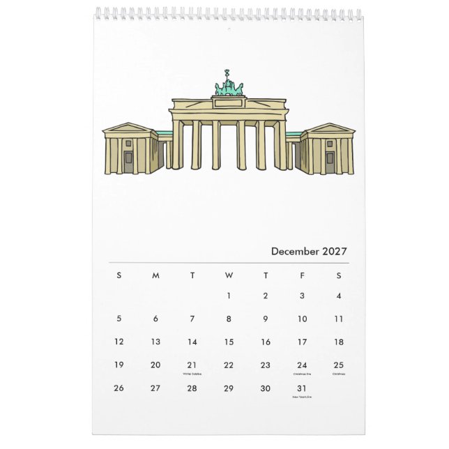 Berlin Calendar 2017 (Dec 2027)