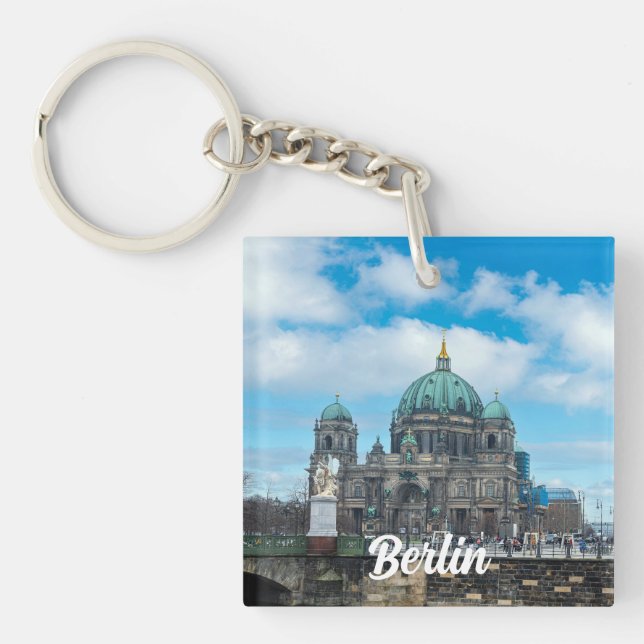 Berlin Cathedral and TV tower in Berlin, Germany Key Ring (Front)