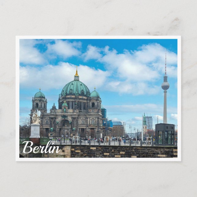 Berlin Cathedral and TV tower in Berlin, Germany Postcard (Front)