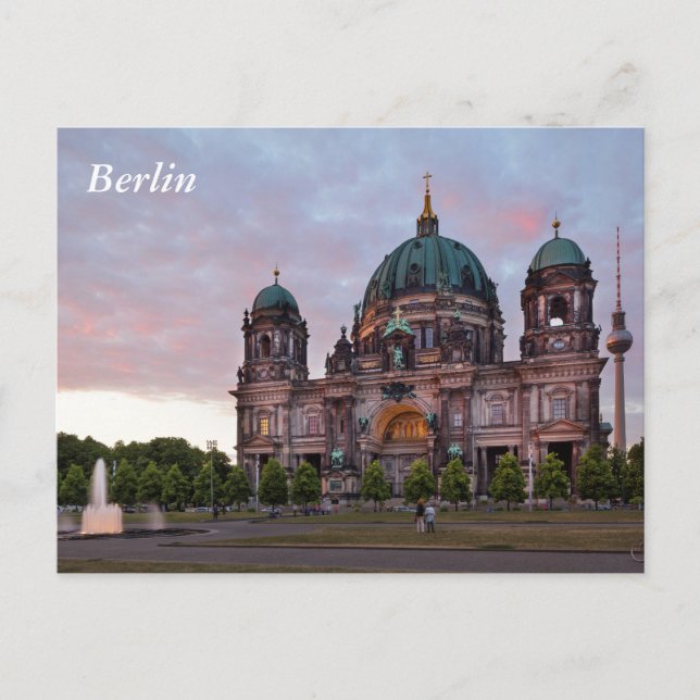 Berlin Cathedral with Television Tower and Lustgar Postcard (Front)