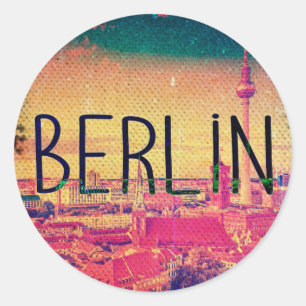 Berlin, circle classic round sticker