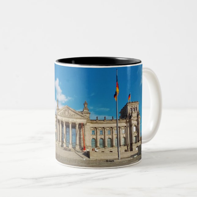 Berlin city Germany Reichstag building landmark ar Two-Tone Coffee Mug (Front Right)