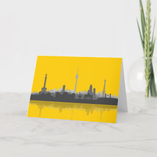Berlin City Skyline Grußkarte / Klappkarte Card