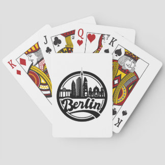Berlin City Vintage City Silhouette Playing Cards