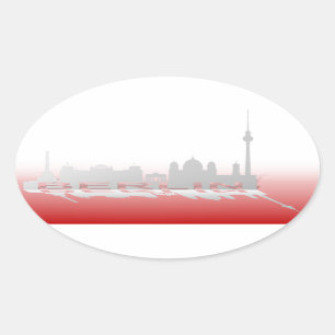Berlin Cityscape_3 Oval Sticker