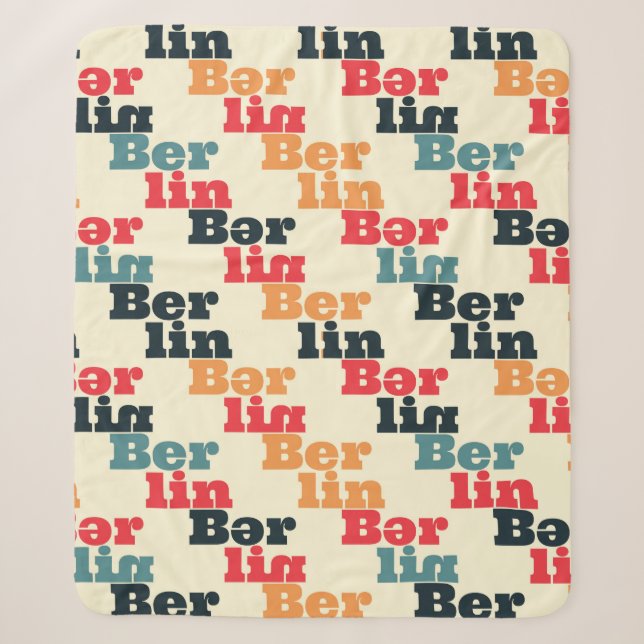 Berlin creative pattern. sherpa blanket (Front)