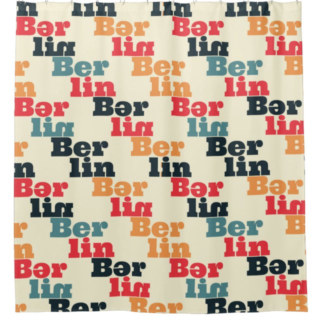 Berlin creative pattern. shower curtain (Front)