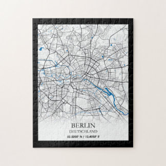 Berlin Deutschland Germany City Map Coordinates Jigsaw Puzzle
