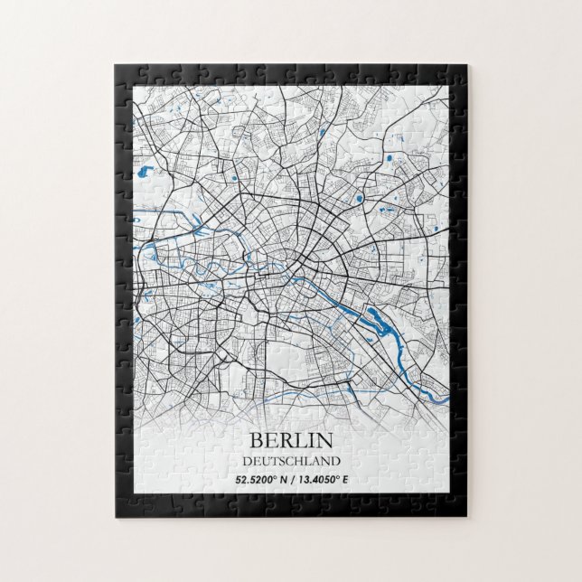 Berlin Deutschland Germany City Map Coordinates Jigsaw Puzzle (Vertical)