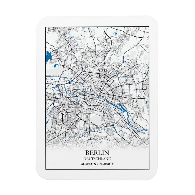 Berlin Deutschland Germany City Map Travel Lovers Magnet (Vertical)