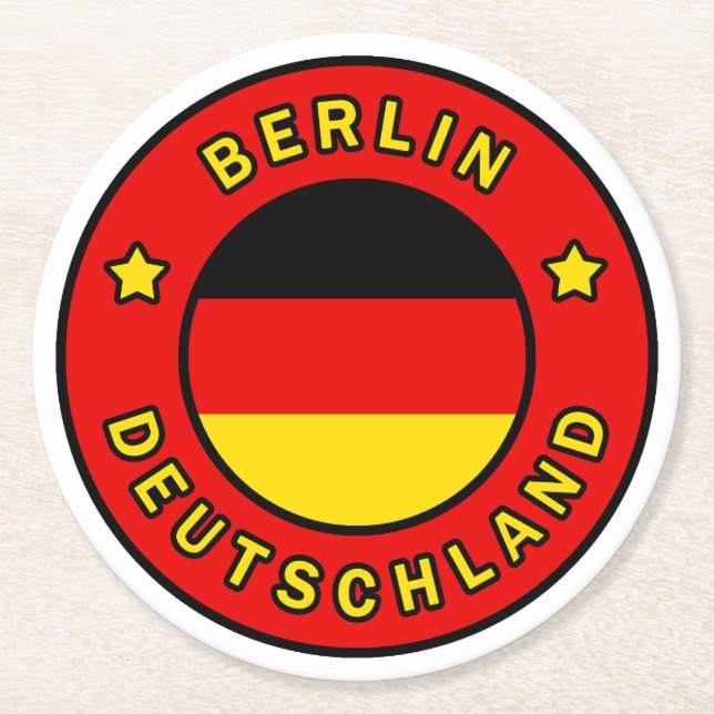 Berlin Deutschland Round Paper Coaster (Front)
