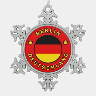 Berlin Deutschland Snowflake Pewter Christmas Ornament
