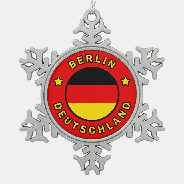 Berlin Deutschland Snowflake Pewter Christmas Ornament (Front)