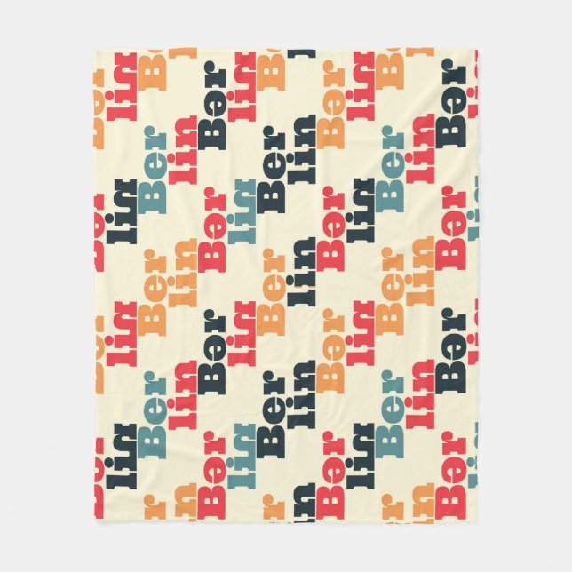 Berlin Digital Creative, Print Pattern. Fleece Blanket (Front)