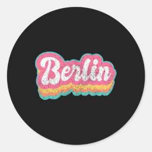 Berlin First Name Girl Vintage 70s 80s Personalise Classic Round Sticker