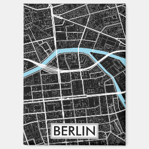 Berlin Germany Black City Map Magnet
