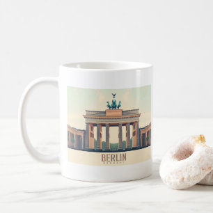 Berlin Germany Brandenburg Gate Pastel Travel Coffee Mug