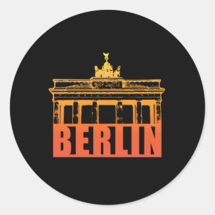 Berlin Germany City Cityscape Skyline Funny Gift Classic Round Sticker