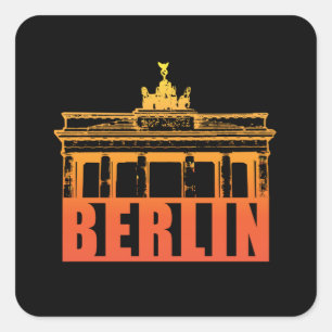 Berlin Germany City Cityscape Skyline Funny Gift Square Sticker