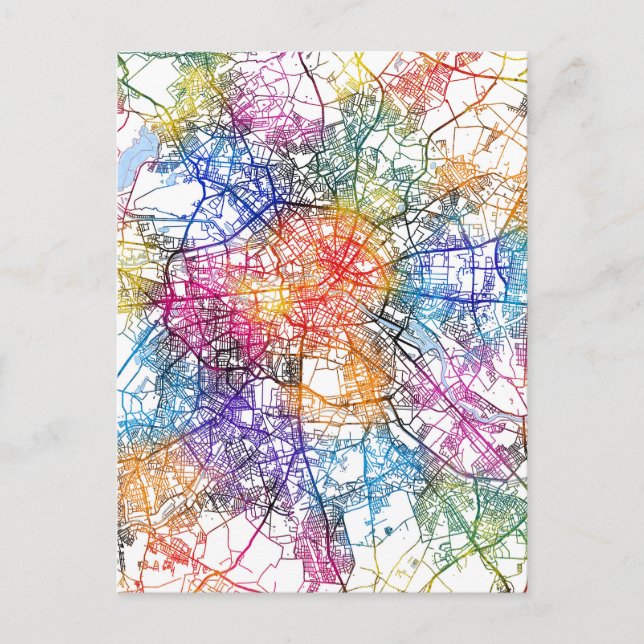 Berlin Germany City Map Postcard (Front)